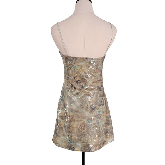 Jonathan Simkhai Frankie Mini Dress Green Sequins Gradient Party Cocktail Size 4 - Picture 5 of 12